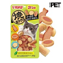 이나바 야끼믹스 가다랑어포+가리비관자+본격다시 25g 고양이 과자 간식 QSC-123