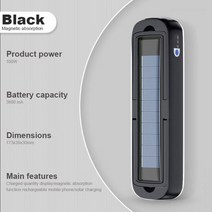베어본즈랜턴 야외 텐트 램프에 대 한 100w 태양 led 캠핑 빛 usb 충전식 전구 바베큐 하이킹에 대 한 휴대용 등불 비상 조명, 블랙 마그네틱