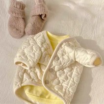 강아지옷 깔깔이 누빔자켓, XS는 약 2파운드를 권장합니다., 하얀색