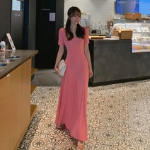 떳다그녀 데이픈 스퀘어 롱 원피스