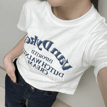 하이틴 반다이크 프린팅 크롭 반팔티셔츠 (4Colors)