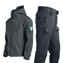 남성용 방수 세트 보온 재킷 방풍 코트 하이킹 슈트 가을, 4XL, grey set