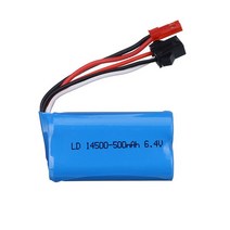 견고한 14500 500mah 6.4v 리튬 이온 배터리 Wltoys 18401/18402 원격 제어 오프로드 차량 RC 장난감 자동, 01 JST and SM-3P