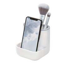 IDesign 케이드 페이셜 티슈 커버 화장대와 조리대 책상 사무실 및 기숙사용 부티크 박스 욕실 홀더 - 무광 화이트/그레이, Vanity Center