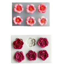 벚꽃 장식 조화 케이스 소품 액세서리 조명 꽃 실리콘 금형 초콜릿 로즈 복숭아 캔디 요리 베이킹 퐁당 케이크 웨딩