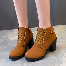 225-260mm 키레트 7cm 레이스업 통굽 앵클 워커힐 5color