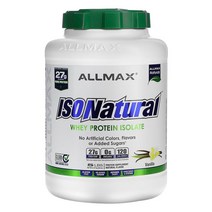 ALLMAX IsoNatural Pure Whey Protein Isolate Unflavored 올맥스 아이소내추럴 퓨어 웨이 프로틴 무맛 2.27kg, 1개