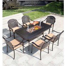 대형 불판테이블 식탁 야외 테라스 6인용 바비큐 탁자, 상세 페이지 참고, B