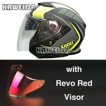 오픈 페이스 Shoei J-CRUISE II AGLERO TC-1 제트 헬멧 오토바이 승마 모토 크로스 레이싱, [01] M, 09 Revo Red