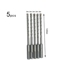 망치 가정용 차량용 캠핑 수공구 팁4 커터 60mm SDS 플러스 비트 세트 YG8 카바이드 스틸 플랫 전기 해머, 01 5pcs  6mm