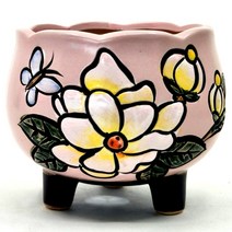 별난다육 [컬러 꽃그림] 원통형 다육이화분, 핑크