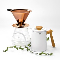 웨어드 홈카페 올인원 핸드드립세트 600ml 드립포트 (화이트&블랙), 로브패키지02 세트 (포트_화이트)