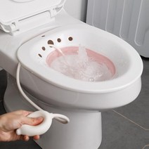 접이식 가정용 좌욕기 버블 좌욕대야 휴대용 폴딩 비데 치질 임산부 변기 산모, 핑크