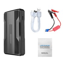 점프스타트 자동차 점프스타터 휴대용 점프기 20000mah 점프 스타터 배터리 부스터 충전기 12V 시동 장치 가솔린 디젤 비상 29800mAh, 러시아, 03 20000mAh Black