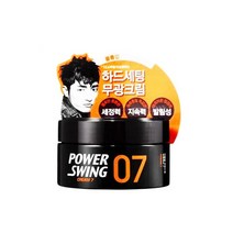 슬릭백포마드 기름 투블럭 수성 포머드 남자 연예인 머리 파워스윙 왁스, BTM 미장센 파워스윙07-무광크림 80g