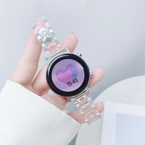 오르몽트 갤럭시워치6 5 4 3 디먼트 오로라 투명 스트랩 홀로그램 밴드 프로 클래식 액티브 20mm 시계줄 투명스트랩, 오로라투명-실버버클