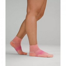 lululemon 룰루레몬 여성 매크로 필로우 앵클 발목 러닝 조깅 달리기 싸이클 운동 양말 스포츠 삭스 미디움 쿠셔닝 충격흡수 오프라인 미발매 멜론 샤베트/소닉 핑크, Melon Sorbet/Sonic Pink, S
