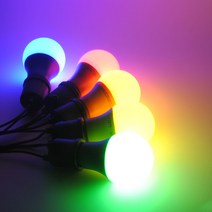 LED 칼라전구 벌브 색조명 색전구 색벌브 비츠온 A60 8W 빨강 파랑 초록 노랑 주황 5가지 칼라램프, GREEN