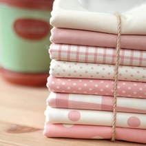 패브릭샵 OX 파스텔 체크 도트 무지 핑크, 아이보리무지
