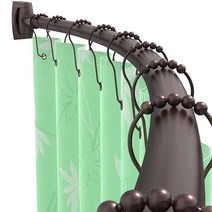 PrettyHome 조절 가능한 곡선형 샤워 커튼 봉 녹 방지 확장 가능 96.5-182.9cm(38-72인치) 샤워 로드 텔레스코핑 디자인 추가 공간 절묘한 맞춤 욕실에, Bronze