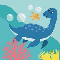 모모픽스페인팅 DIY유화그리기 25x25cm 소형, B09 플레시오사우루스