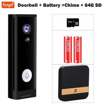 스마트 인터폰 와이파이 비디오 초인종 카메라 tuya 스마트 홈 무선 도어 벨 1080p 배터리 도어 폰 alexa 카메라 미니 인터콤 아파트, 옵션 6, 나는 플러그