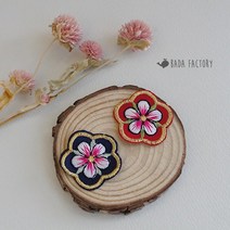 바다팩토리 무궁화 꽃잎 전통 자수와펜, 빨강