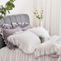 류금숙 프렌치 로망 실키케어 항균 프릴 베개커버 (50x70)