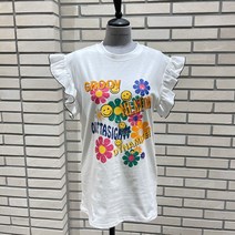 퍼니걸스 나시 플라워 스마일 나염 프린팅 티셔츠 1068