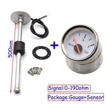 자동차 전방 감지 센서 수위 게이지 52mm 측정기 탱크 표시기 빨간색 백라이트 포함 100 500mm 0 190 Ohm 597EA 3, 18 500mm