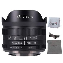 7artisans 7.5mm F2.8 II 어안 렌즈 APSC 190° 울트라 와이드 앵글 수동 고정 올림푸스 및 파나소닉 M4/3 마이크로 4/3 마운트 카메라와 호환 USA