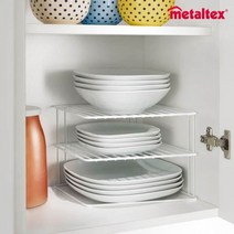 [천삼백케이] [메탈텍스] 메탈텍스 실로스 3단 접시 정리대 화이트