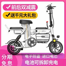 3인승 유아동반 접이식 전기자전거 등하원용 출퇴근용 전동자전거, 48V, 검정