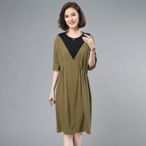 라게타 샤론 파스텔 배색 반팔 봄 여름 빅사이즈 원피스 M L XL 2XL 3XL 4XL 까지