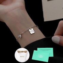 스몽 실버 은 레이어드 굿럭 팬던트 팔찌 남자 여자 커플 우정 쥬얼리 악세사리