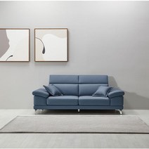 에넥스 에넥스 슈렁큰 통가죽 소파 3인소파+ 리프트 테이블+쿠션 2개, 카멜브라운