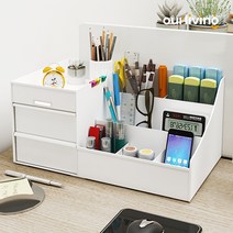 쏙쏙 데스크 정리함 책상 오거나이저 사무실 수납함 데스크정리 화장품, 화이트