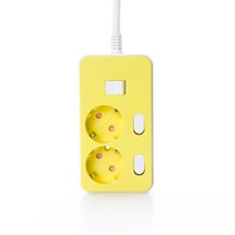 아이정 더좋은 프리미엄 개별 절전 과부하차단 멀티탭 2구 옐로우, 2M