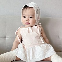 밀크 끈 레이스 원피스 슈트 PP 여자아기 돌백일 여름