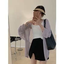 가오리 얇은 자외선 차단 가디건 여 여름 나른한 루즈핏 하프 코트
