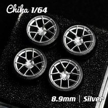 19인치 휠18인치 휠자동차 휠 1/64 Chika Nabes 8.9mm 9.7mm 타이어 림 BBS LM VSXX RS 레이 TE37 와타나바 164 HW 토미 미니 GT 합금, [05] 8.9mm silver FIA, 1개