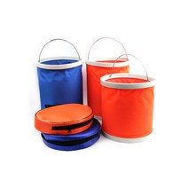 접이식 세차 세차물통 버킷 캠핑 바스 다용도 물통 9L, (레드/커버포함)