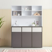 스칸투 주방 선반장 상부장 하부장 장식장 다용도장 분리수거함 그릇 수납장 1200, 그레이화이트