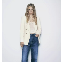 ZARA 트위드 하프자켓 아이보리더블자켓 하프블레이저 항공배송5일소요 7609516