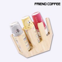 프랜드커피 원목 종이컵 사선 3구 디스펜서, 1개, 우드