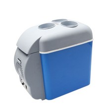 냉장고 100리터 미니 투도어 미니 전기 7.5l 자동차 12v 입력 블루 다기능 여행, 자동차 냉장고, 에게