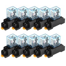 10pcs AC220V 코일 전원 릴레이 세트 LY2NJ 8 핀 10A 모듈 (소켓베이스 포함), default