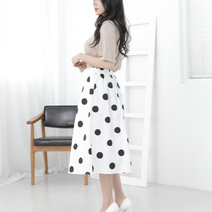 베베디 여성용 빅도트 2 롱스커트