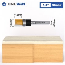 트리머비트 ONEVAN 4개 상단 베어링 템플릿 홈파기 밀링 커터 목공용 텅스텐 카바이드 산업 등급 하단 라우, 15 6.35x12.7x11.9mm