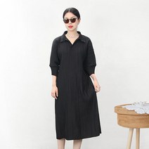 마담플리츠 몬타나 플리츠 원피스 주름옷 카라 벌룬소매